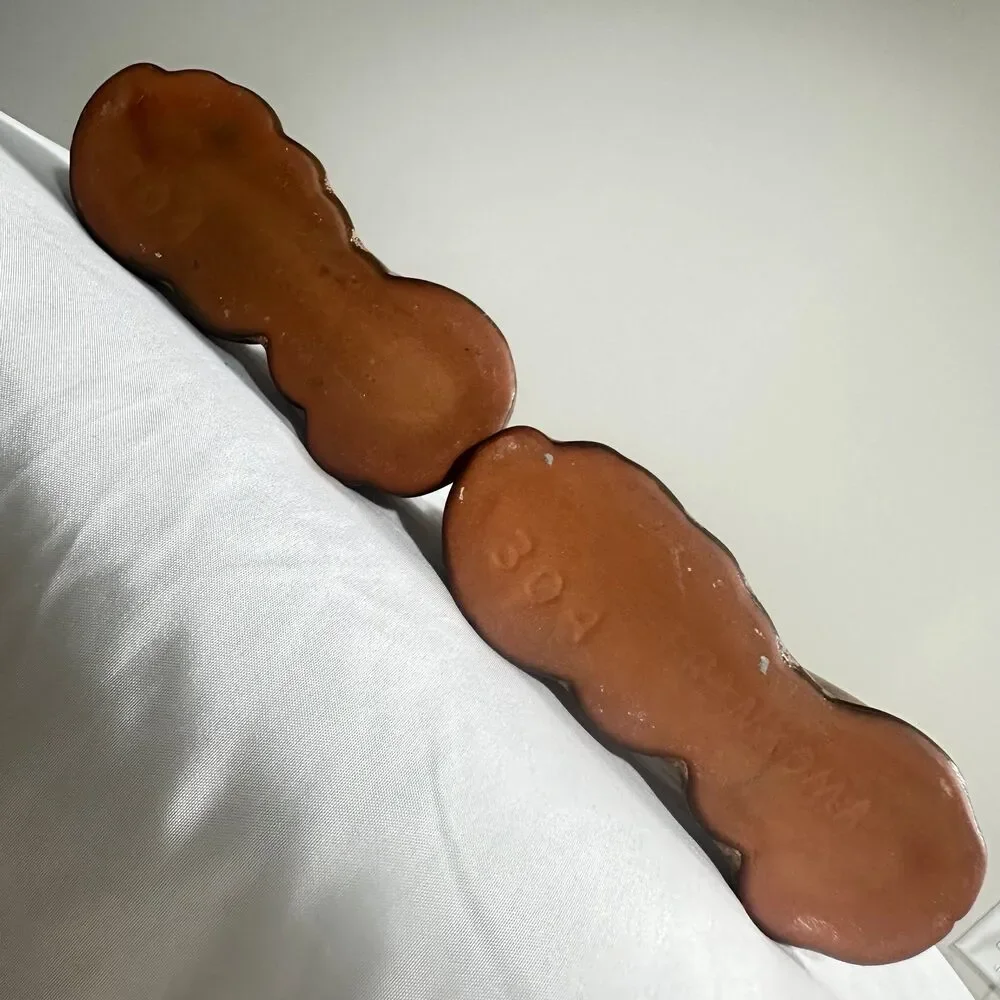 Frankoma Vintage Ceramic 304 Prairie Brown Double Candle Holder Set Of 2